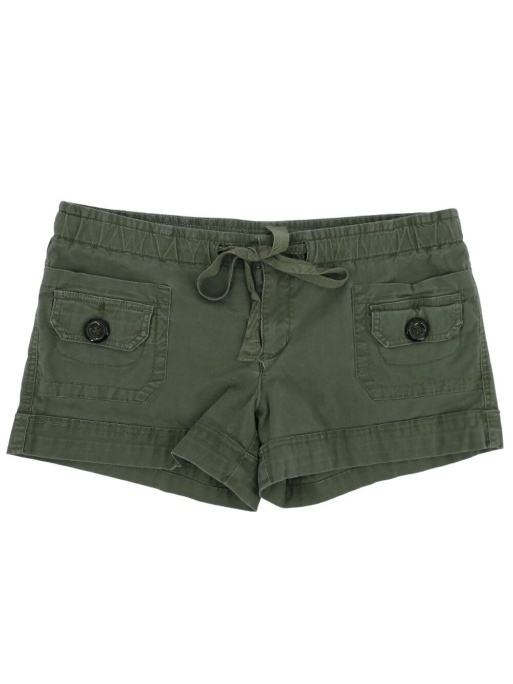 American Eagle Outfitters Women 10 Green Cargo Hot Pants Shorts Button Pockets